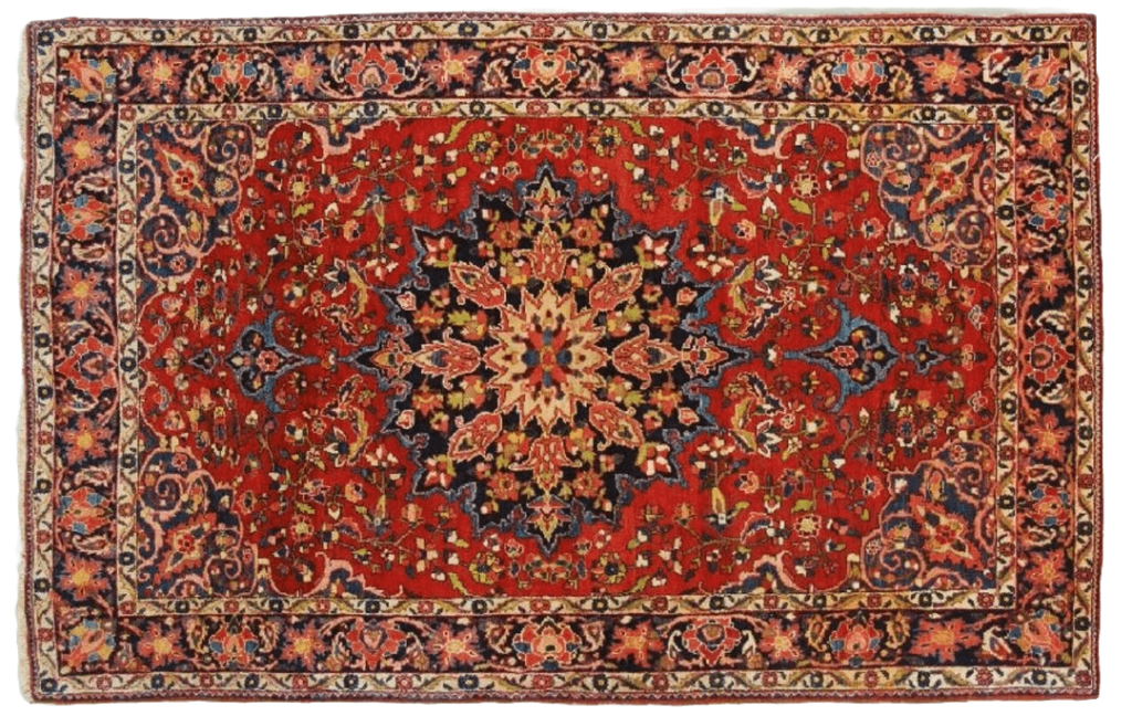 red handmade persian carpet